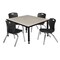 Regency Tables > Height Adjustable > Square Table & Chair Sets, 30 W, 30 L, 23-39 H, Maple TB3636PLAPBK45BK - alternate 1